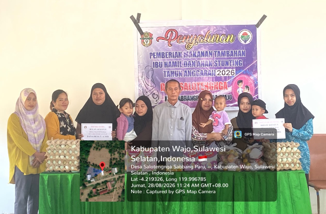 PEMENUHAN GIZI BERKELANJUTAN, DESA SALOTENGNGA RUTIN SALURKAN PMT BAGI IBU HAMIL DAN ANAK STUNTING